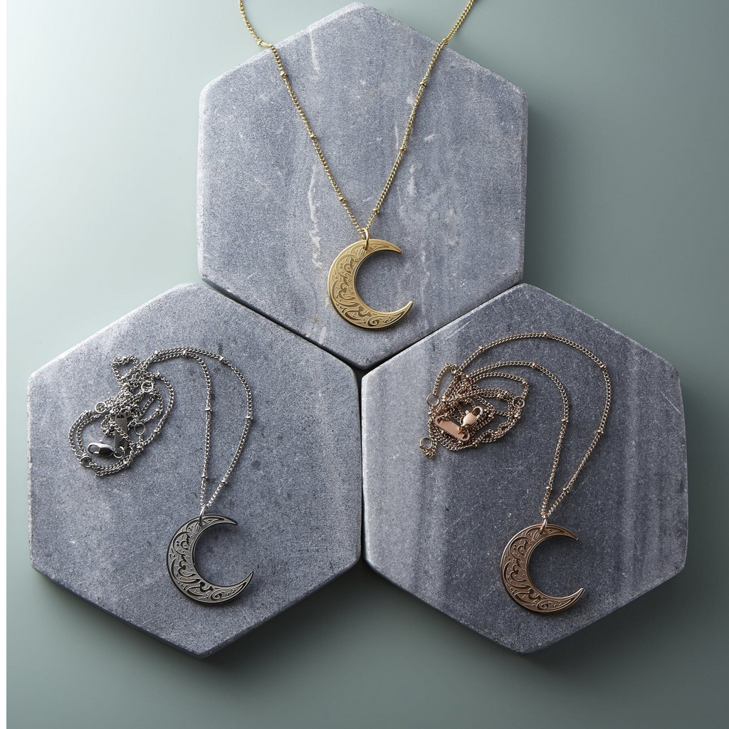 "With adversity comes ease" | Moon Necklace for Women